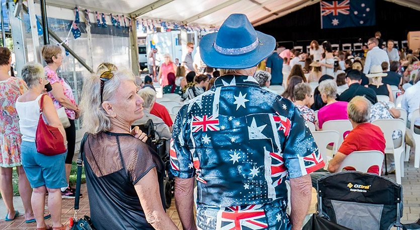 Crowd at Australia Day ceremony in Mandurah