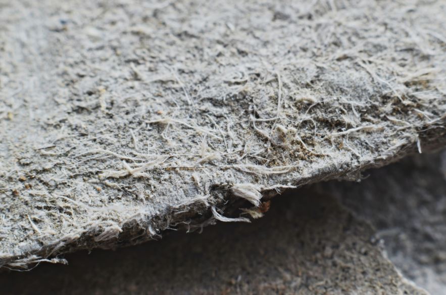 Close up image of asbestos fibres