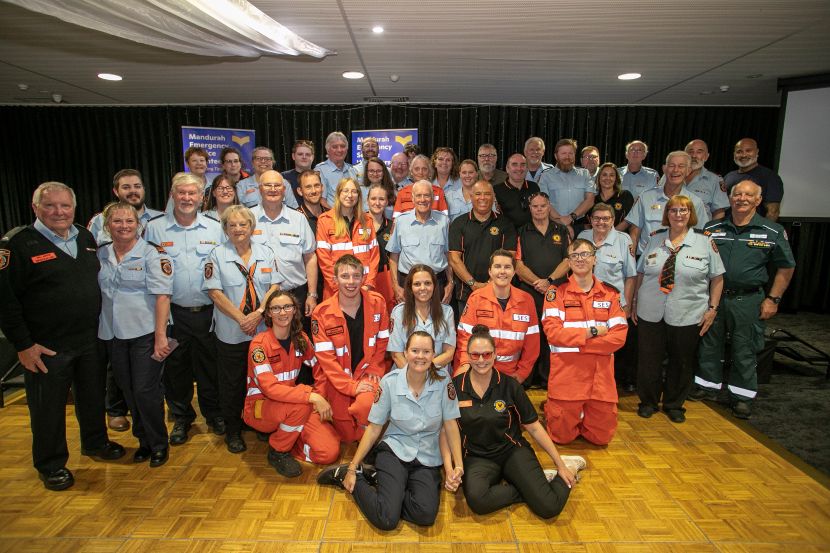 group photo of emergency services volunteers