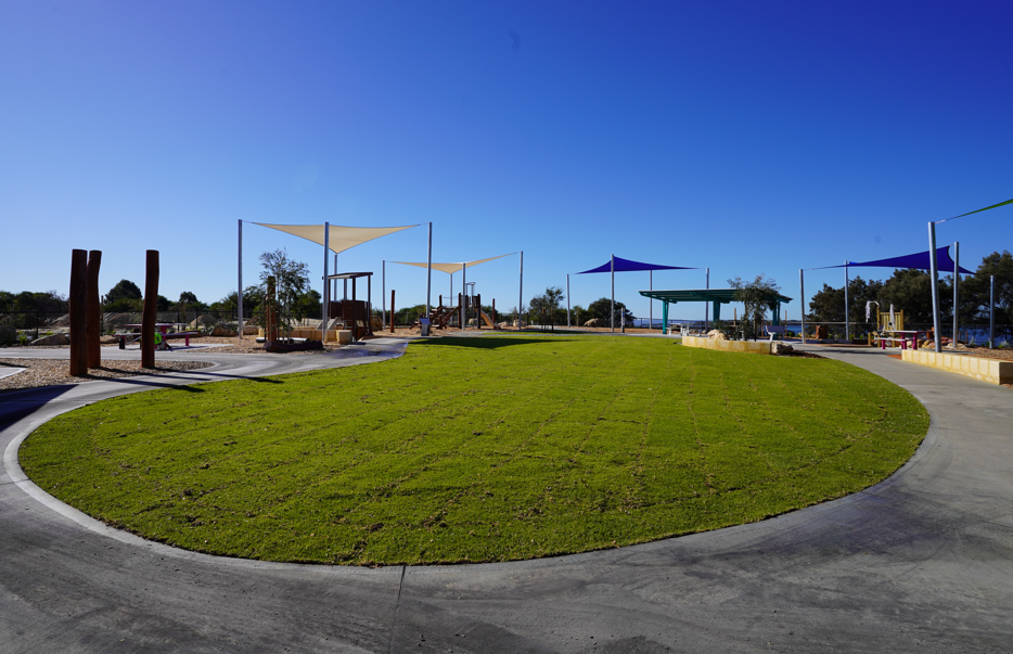 grassed pay and picnic space at south-east Dawesville foreshore